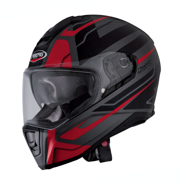 CABERG helmet with integrated goggles, model: DRIFT SHADOW color: gray/red/black matte, size: XL