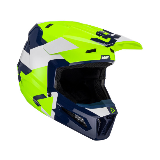 LEATT (2023) helmet MOTO 2.5 V23 HELMET LIME color: yellow FLUO/NAVY/white, size: M (57-58 cm)