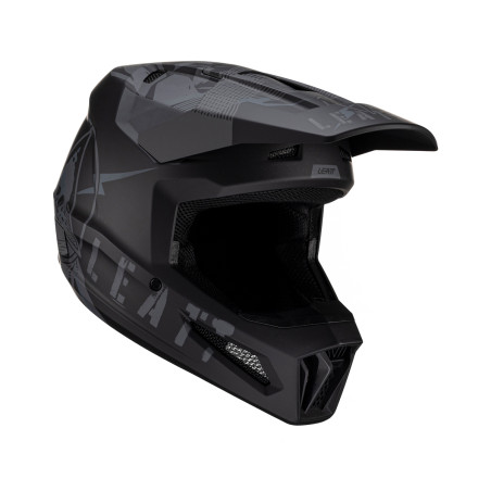 LEATT (2023) helmet MOTO 2.5 V23 HELMET STEALTH color: black, size: S (55-56 cm)