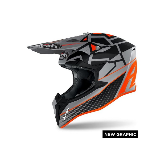AIROH helmet, model: WRAAP JUNIOR/KID/children's MOOD ORANGE MATT color: black/gray/orange matte, size: XS