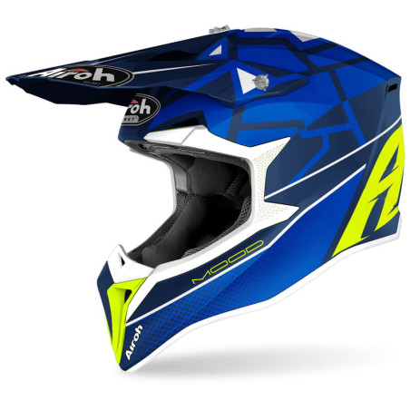 AIROH helmet, model: WRAAP MOOD BLUE GLOSS color: blue/yellow FLUO, size: XL