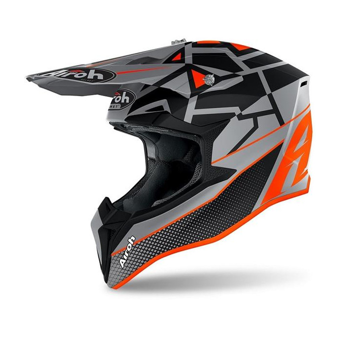 AIROH helmet WRAAP MOOD ORANGE MATT color: gray/black/orange matte, size: XS
