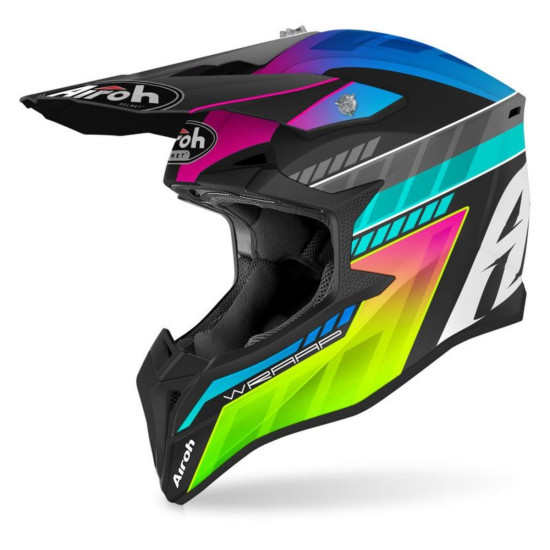 AIROH helmet WRAAP PRISM color: blue/green FLUO/black, size: M