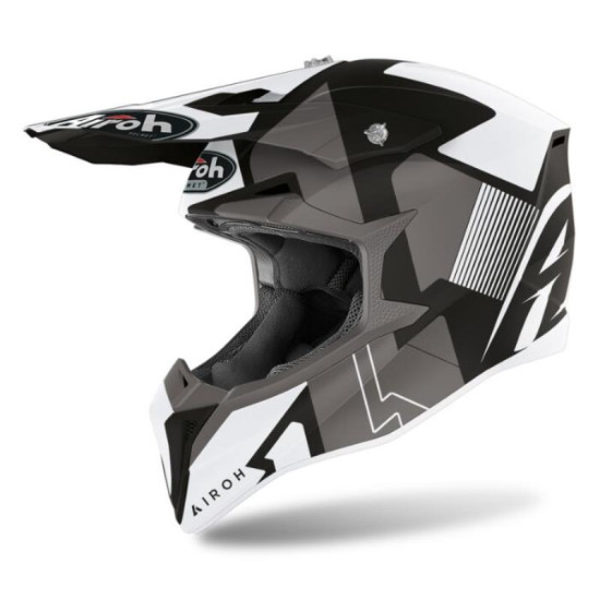 AIROH helmet WRAAP RAZE BLACK MATT color: black/gray/white matte, size: S