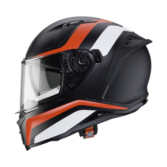 CABERG helmet with integrated goggles AVALON BLAST color: black matte/white/red FLUO, size: L