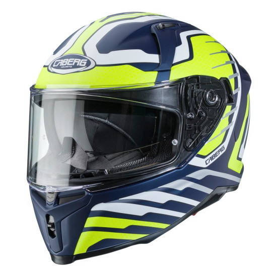 CABERG helmet with integrated goggles AVALON FORGE color: blue/white/yellow FLUO matte, size: XS