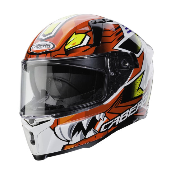 CABERG helmet with integrated goggles AVALON GIGA color: white/red/yellow, size: L