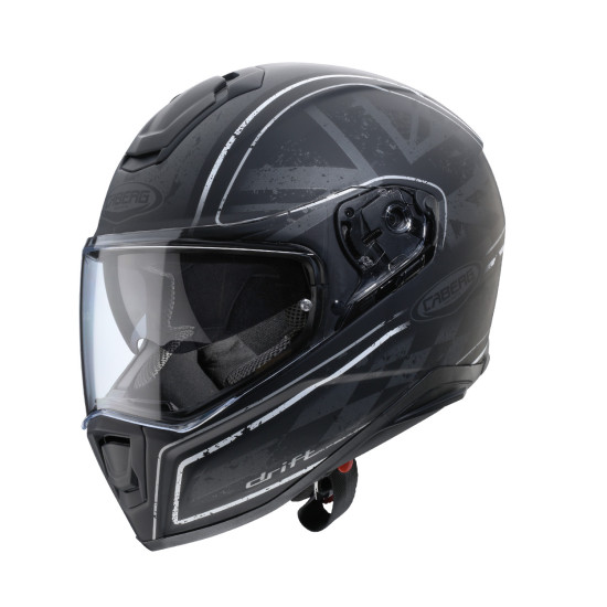 CABERG helmet with integrated goggles, model: DRIFT ARMOUR color: matte black/gray, size: XL
