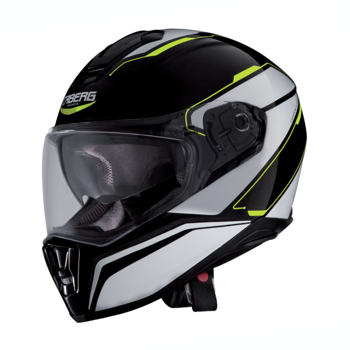 CABERG helmet with integrated goggles, model: DRIFT TOUR color: black/white/yellow FLUO, size: XL