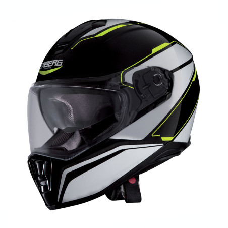 CABERG helmet with integrated goggles, model: DRIFT TOUR color: black/white/yellow FLUO, size: XL