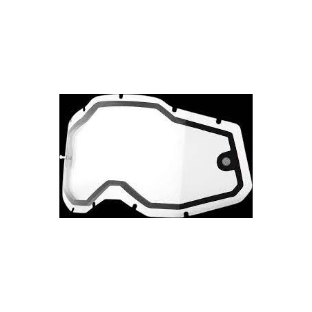 100 PROCENT (2022) RC2/AC2/ST2 REPLACEMENT LENS - CLEAR, dvigubas stikliukas RACECRAFT 2/ ACCURI 2/ STRATA 2 spalva: skaidri, se