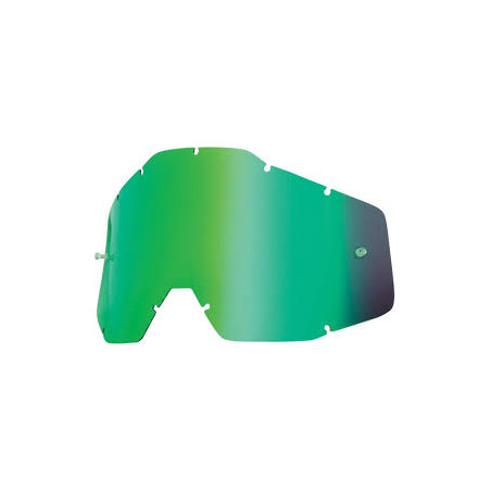 100 PROCENT akinių stikliukas RACECRAFT/ACCURI/STRATA GREEN MIRROR spalva: žalia veidrodinė su ANTI FOG