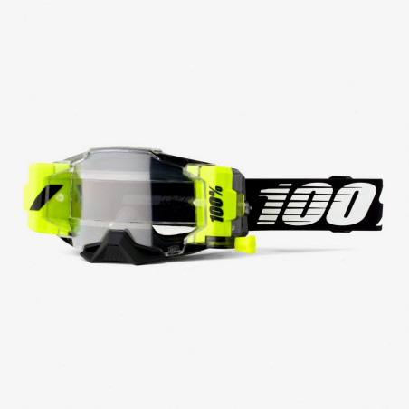 100 PERCENT (2022) FA21 glasses ARMEGA FORECAST BLACK ROLL-OFF - CLEAR LENS color: black/white/yellow, lens: clear