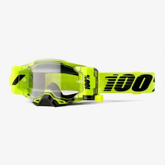 100 PERCENT (2022) FA21 glasses ARMEGA FORECAST ROLL-OFF NUCLEAR CITRUS - CLEAR LENS color: yellow FLUO/black, lens: clear