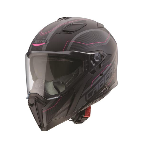 CABERG helmet with integrated goggles, model: JACKAL SUPRA color: matte black/gray/pink, size: S