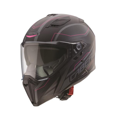 CABERG helmet with integrated goggles, model: JACKAL SUPRA color: matte black/gray/pink, size: S