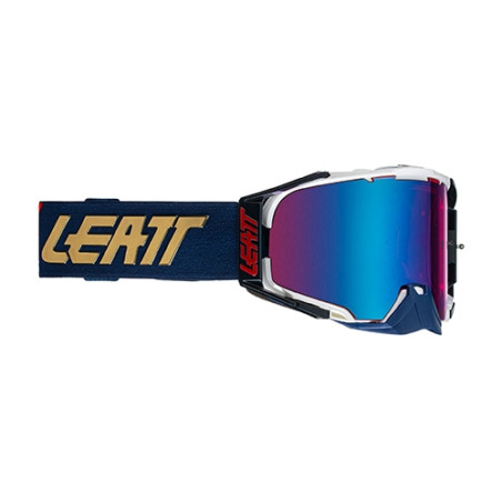 LEATT (2022/2023) akiniai 6.5 IRIZ GOGGLE ROYAL LENS BLUE UC 26% - spalva: NAVY/balta stikliukas veidrodinis, spalva: mėlynas/ro