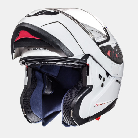 MT atverčiamas šalmas ATOM SOLID PEARL WHITE spalva: balta, dydis: XS
