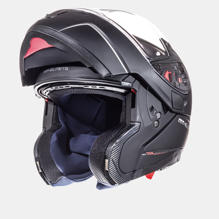 MT flip-up helmet ATOM SOLID color: matte black, size: XXL