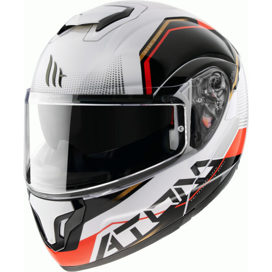 MT flip-up helmet ATOM QUARK B5 color: white/black/red, size: M