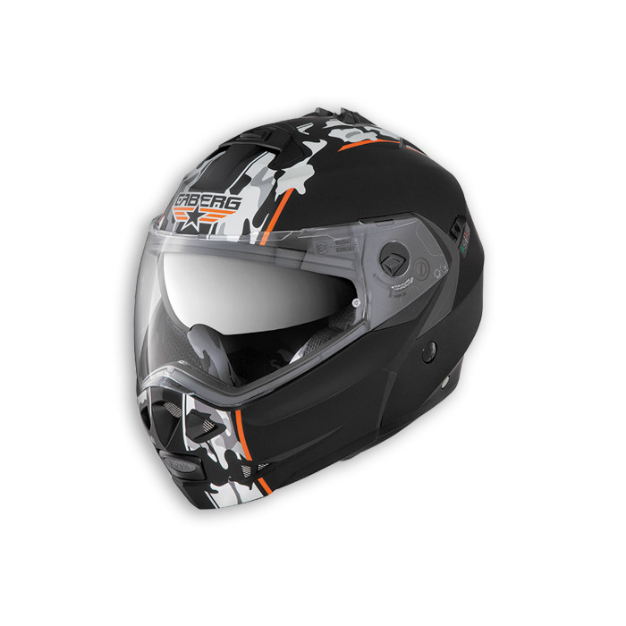 CABERG flip-up helmet, model: DUKE (PINLOCK) COMMANDER color: black/CAMOUFLAGE, size: XS )