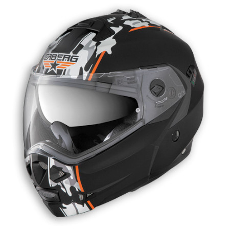CABERG atverčiamas šalmas, modelis: DUKE (PINLOCK) COMMANDER spalva: juoda/CAMOUFLAGE, dydis: XS  )