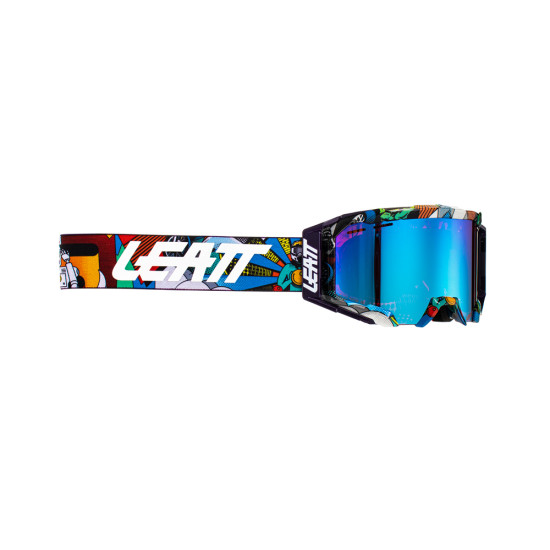 LEATT (NEW 2023) ROWEROWE VELOCITY 5.0 MTB IRIZ GOGGLE AREA 51 BLUE UC 26% - color: black/blue/white lens mirror