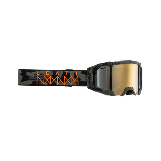 LEATT (NEW 2023) ROWEROWE VELOCITY 5.0 MTB IRIZ GOGGLE CAMO BRONZE UC 68% - color: black/green mirrored lens