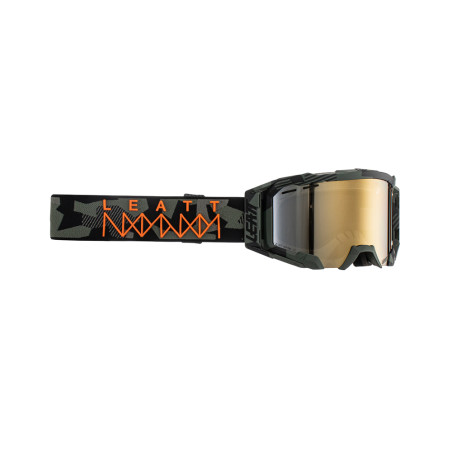 LEATT (NEW 2023) ROWEROWE VELOCITY 5.0 MTB IRIZ GOGGLE CAMO BRONZE UC 68% - color: black/green mirrored lens