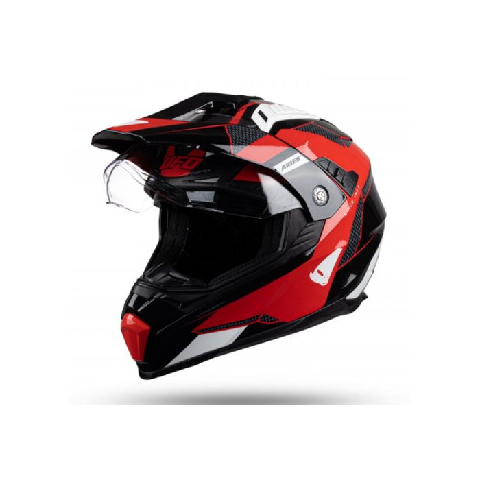 UFO helmet OFFROAD DUAL ARIES TOURER red black, size: L - UFO collection 2022