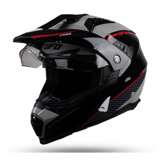 UFO helmet OFFROAD DUAL ARIES TOURER gray red black, size: XL - UFO collection 2022
