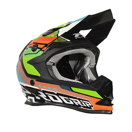 PROGRIP šalmas vaikiškas PG3009 JUNIOR/KID spalva: žalia FLUO oranžinė juoda, dydis:S (3009-365)