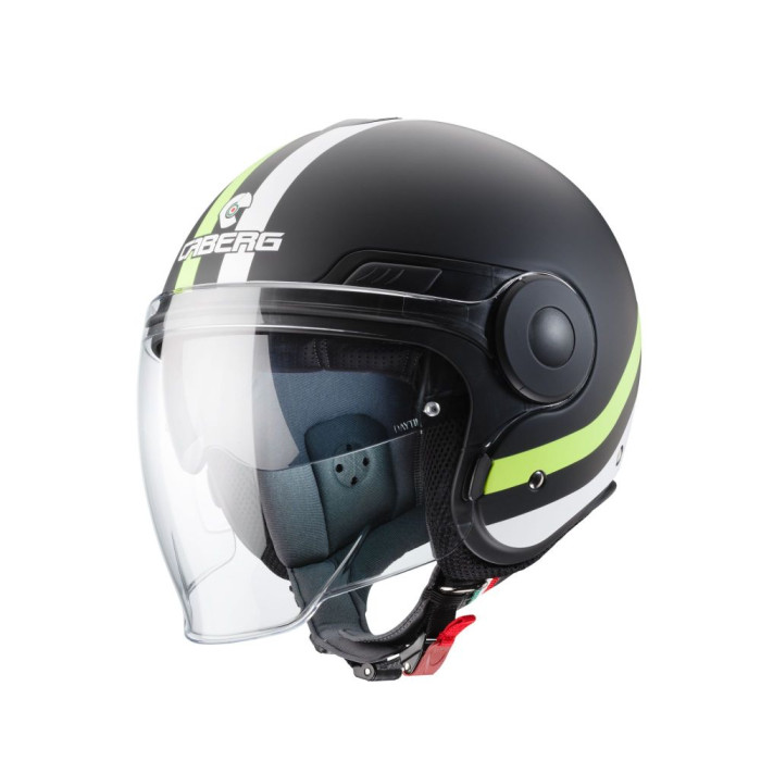 CABERG open face helmet, model: UPTOWN CHRONO color: black matte/white/yellow FLUO, size: S