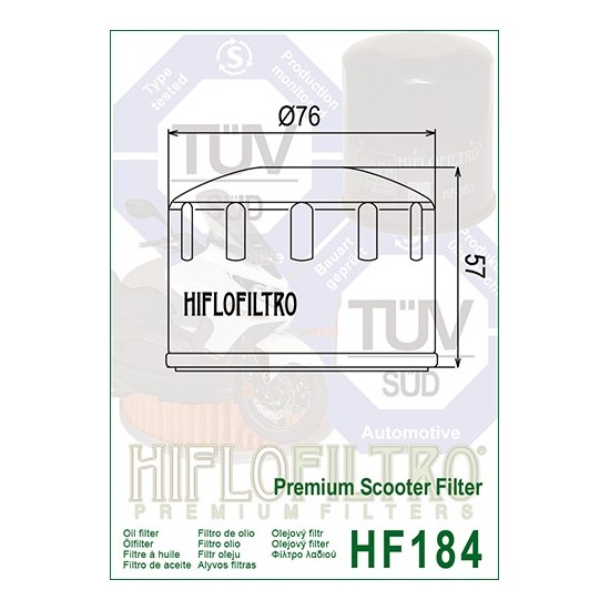 Piaggio / Aprilia / Derbi / Gilera tepalo filtras (HF183)