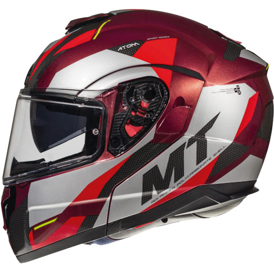 MT flip-up helmet ATOM SV TRANSCEND color: gray/red glossy, size: M