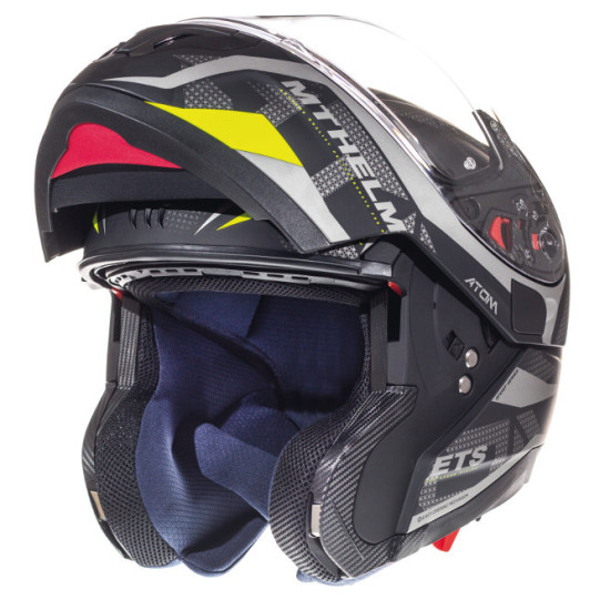 MT flip-up helmet, model: ATOM SV DIVERGENCE color: matte gray/yellow FLUO, size: S
