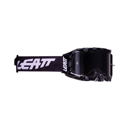 LEATT (2022/2023) akiniai 5.5 IRIZ GOGGLE BRUSHED SILVER 50% - spalva: juoda stikliukas veidrodinis