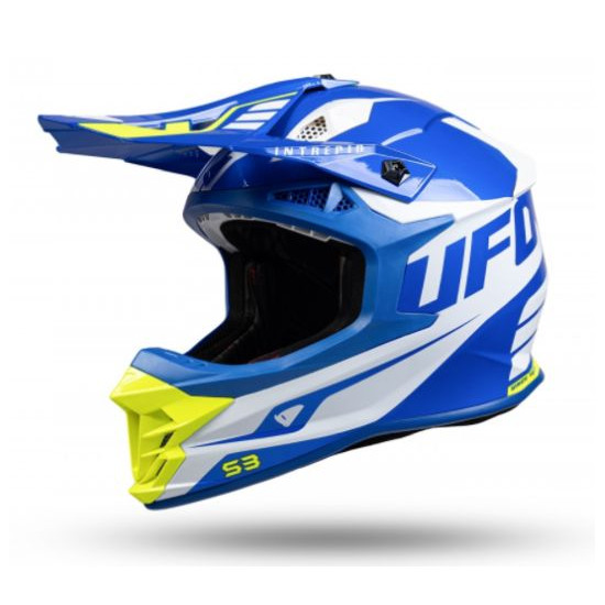 UFO helmet INTREPID white blue yellow FLUO, size: S - UFO collection 2022