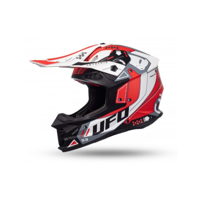 UFO helmet INTREPID red white matte, size: S - UFO collection 2022
