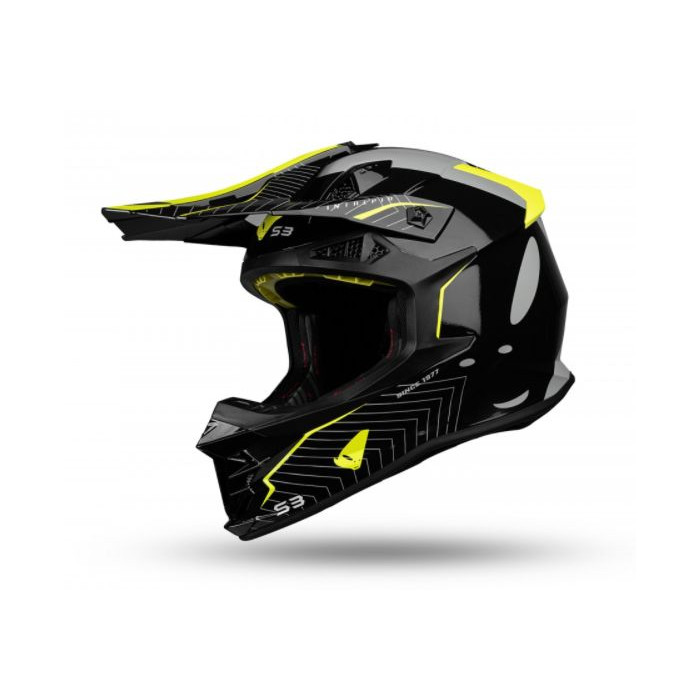 UFO helmet INTREPID gray black yellow FLUO, size: L - UFO collection 2022