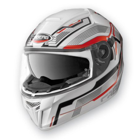 CABERG šalmas su integruotais akiniais, modelis: EGO (PINLOCK) STREAMLINE spalva: balta/raudona, dydis: M