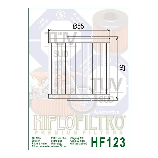 Kawasaki oil filter HifloFiltro (HF123)
