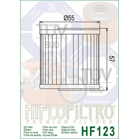 Kawasaki oil filter HifloFiltro (HF123)