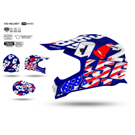 UFO 2022/10 helmet JUNIOR (children's) CROSS / ENDURO color: blue orange FLUO white, size: S - UFO collection 2023