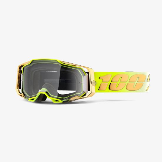 100 PERCENT (2022) SP21 ARMEGA GOGGLE FEELGOOD - CLEAR LENS - ARMEGA glasses color: gold/yellow FLUO, lens: clear, se