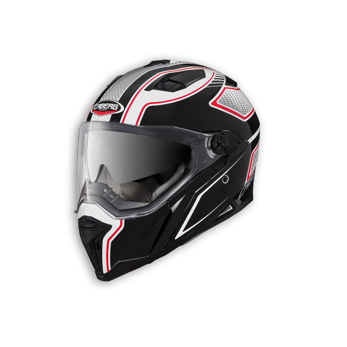 CABERG helmet with integrated goggles, model: STUNT BLADE color: white/black/red, size: XXL