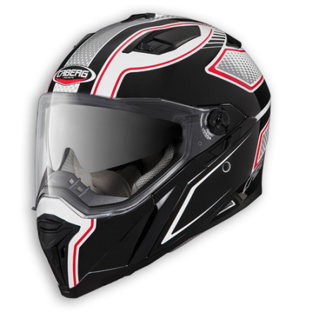 CABERG šalmas su integruotais akiniais, modelis: STUNT BLADE spalva: balta/juoda/raudona, dydis: XXL