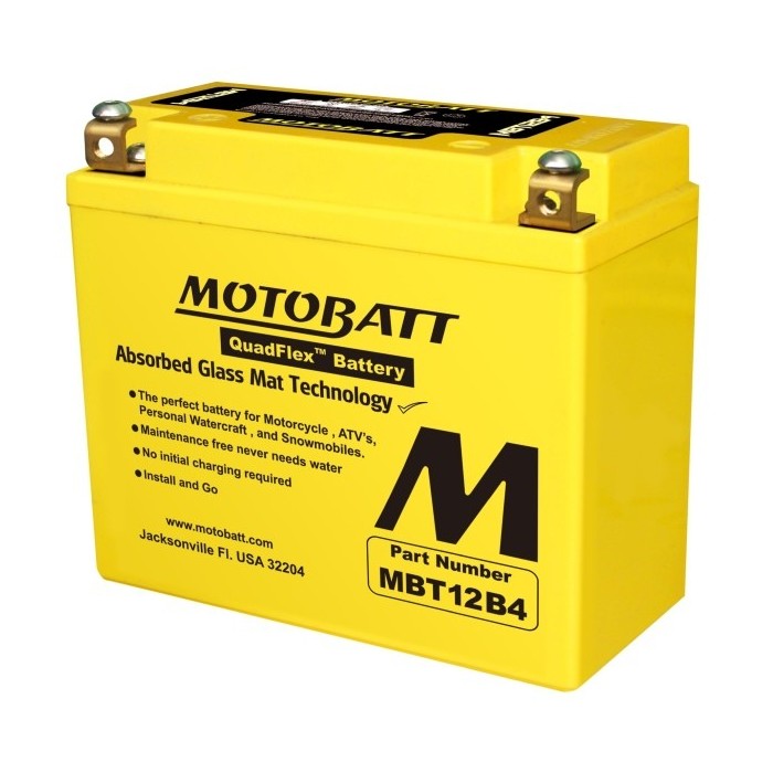 YT12B-BS / YT12B-4 (MBT12B4) 12V 11Ah 150A Motobatt battery