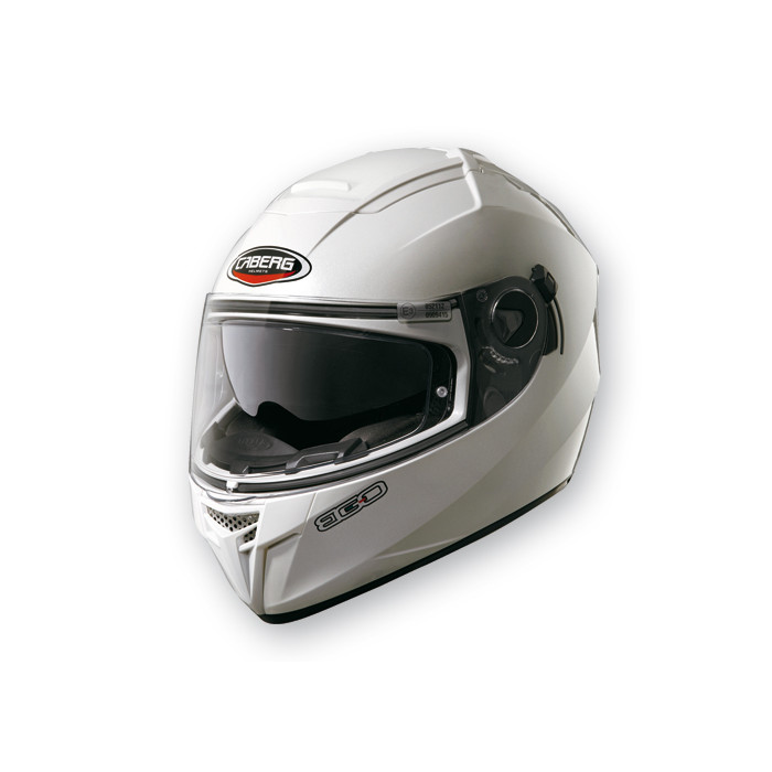 CABERG helmet with integrated goggles, model: EGO (PINLOCK), color: white METAL, size: XXL