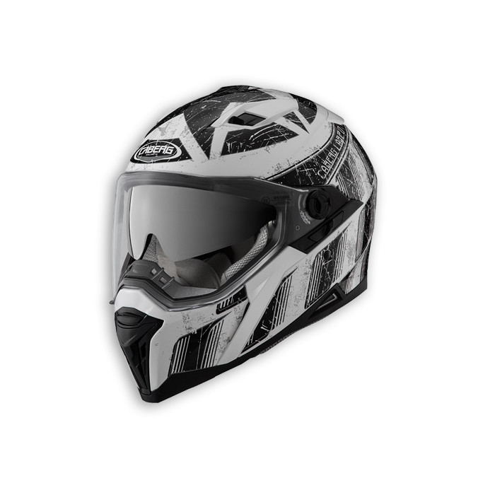 CABERG helmet with integrated goggles, model: STUNT STEEZ color: white/black, size: XXL